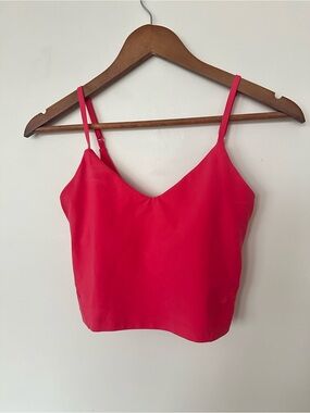 Lululemon Align Cropped Cami Coral Pink Size 4 A/B Cup Adjustable